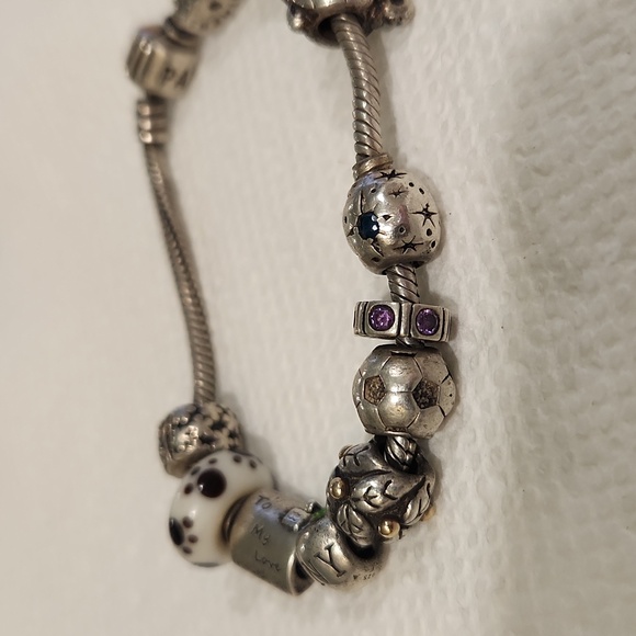 Pandora Sterling Charm Bracelet (13 charms) - Picture 6 of 12